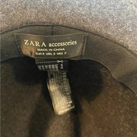 Zara Gray Wool Felt Floppy Fedora Hat Fall Winter classic boho Glam - Picture 10 of 12